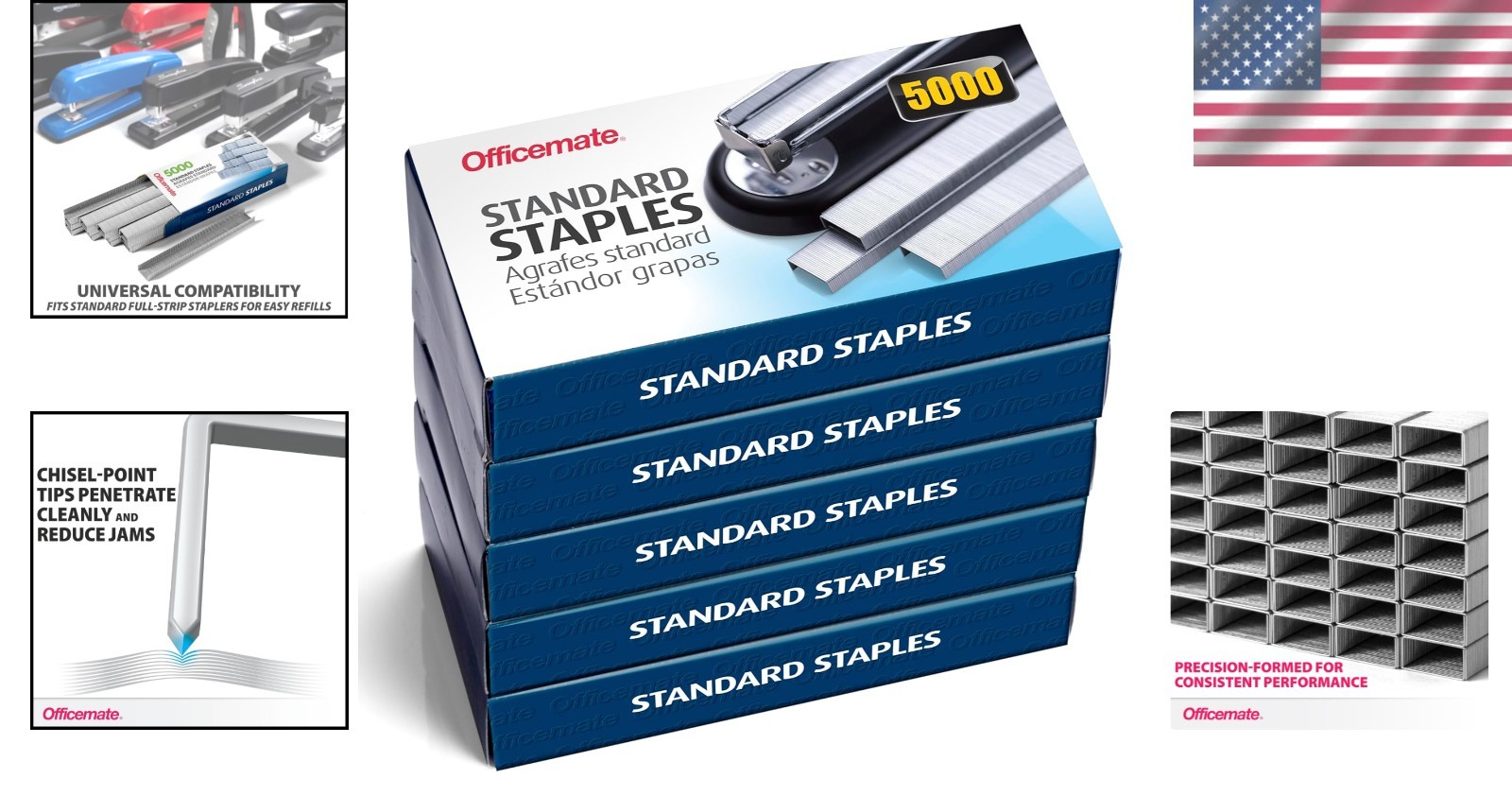 Standard Staples, 5 Boxes General Purpose Staple, 5000 Staples/Box 91925