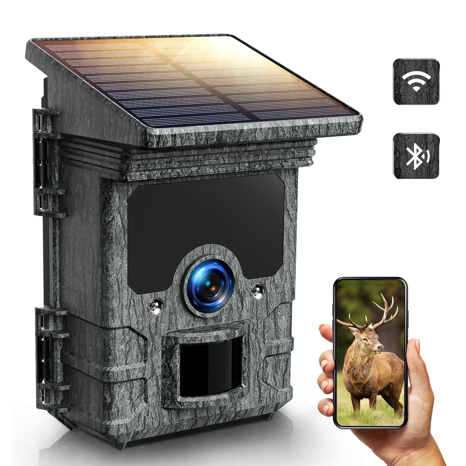 85MP 4K Solar Trail Camera with WiFi, Night Vision & Waterproof Design