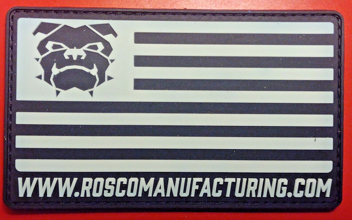 ROSCO MANUFACTURING Flag Tactical Morale Patch SHOT-SHOW PVC hook n loop NOS