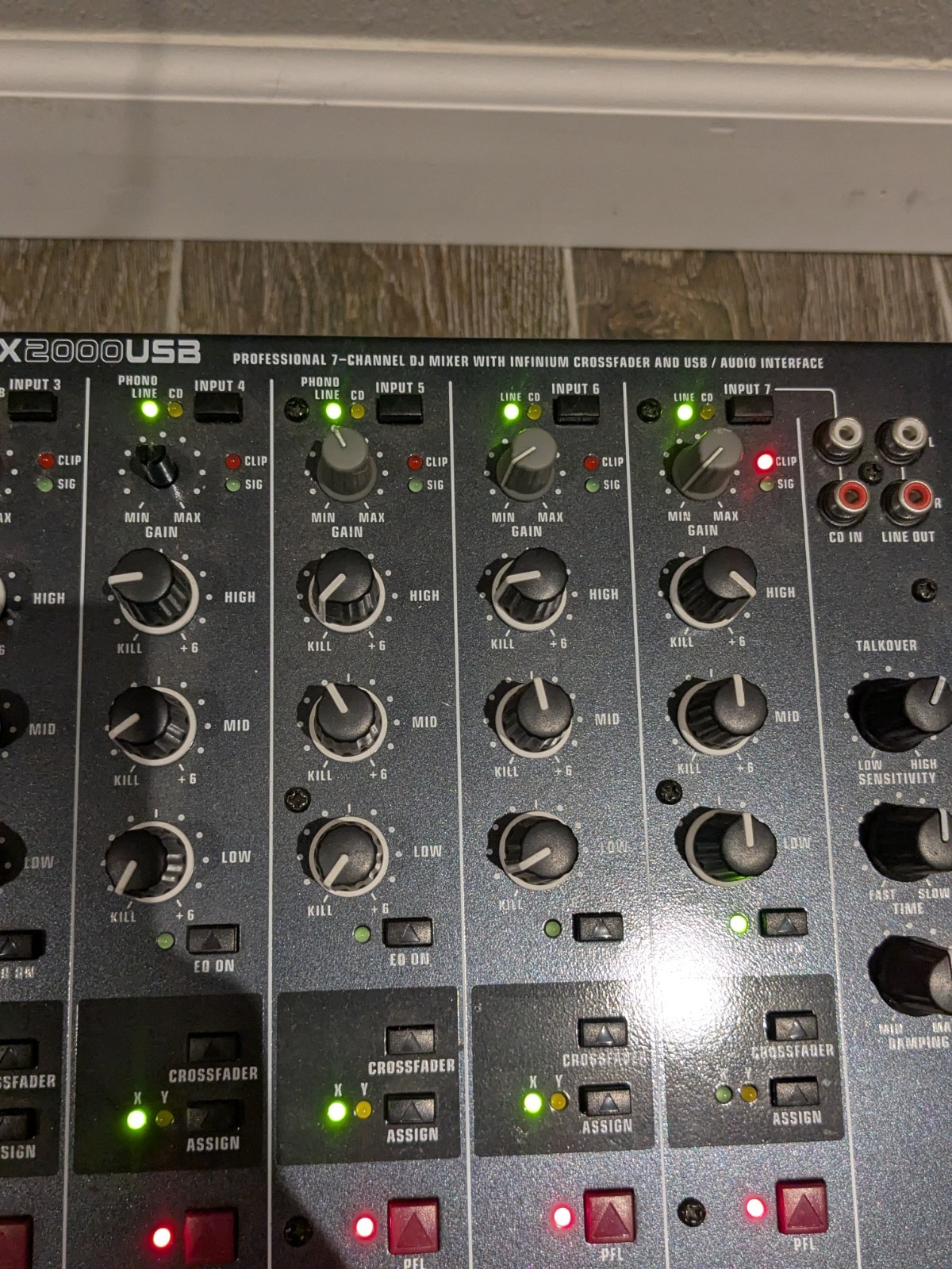Behringer Pro Mixer DX2000USB 7-channel DJ Mixer Untested As Is 🔥🔥🔥