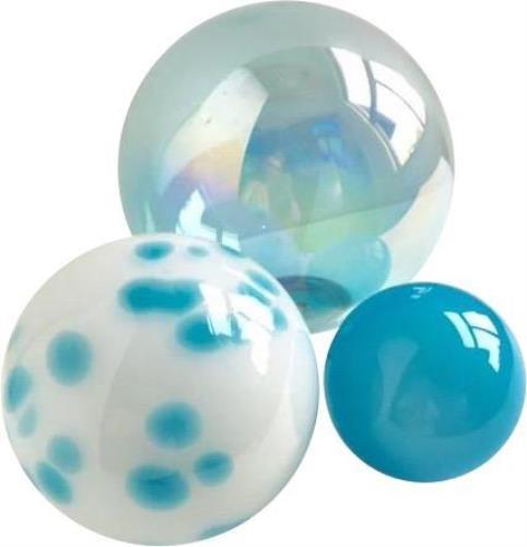 Glass Balls Sphere Set of 3 - Aqua & Sky
