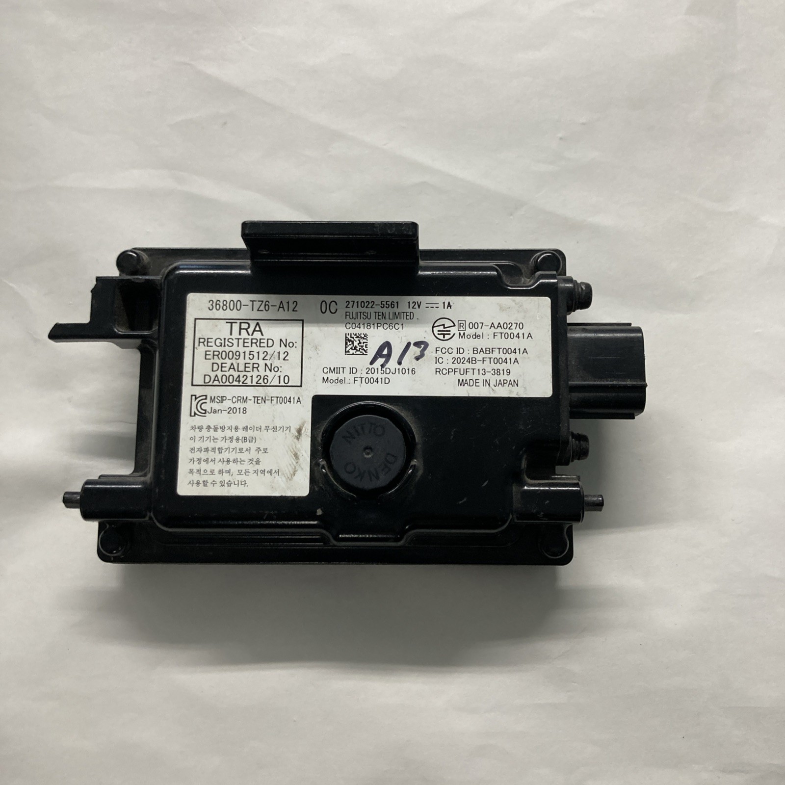 2017-2018 ACURA MDX Adaptive Cruise Module 36800-TZ6-A12
