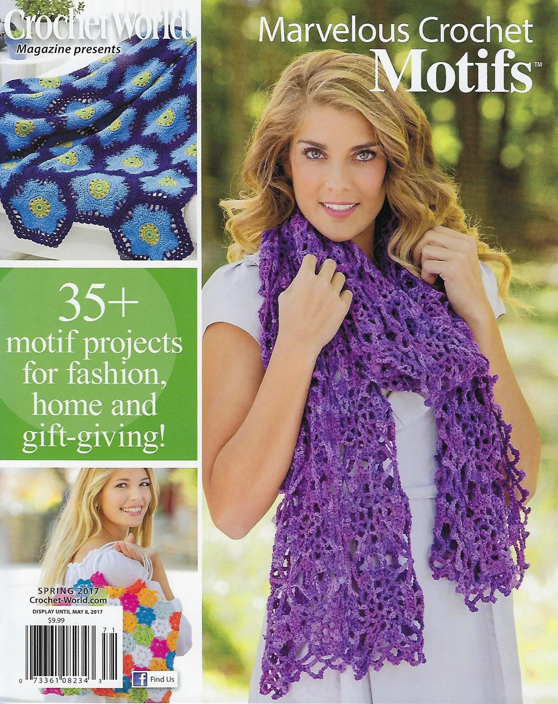 Crochet World Marvelous Crochet Motifs Spring 2017 Magazine 36+ Designs NEW