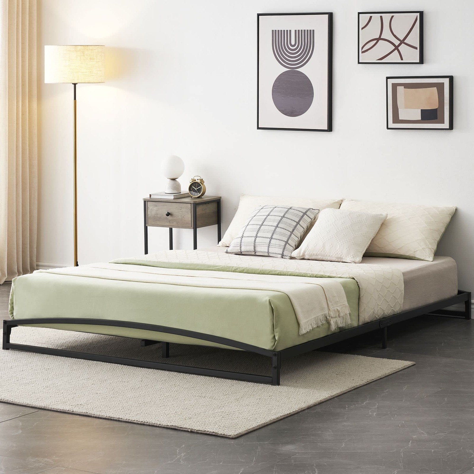 Twin/Full/Queen Size Bed Frame 6"/10" Metal Platform Bed Frame W/Storage Heavy D