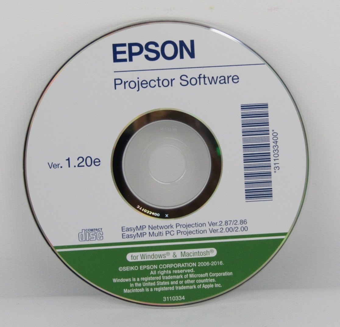 EPSON Projector Software CD ROM for Windows and Mac Version 1.20e Free Shipping