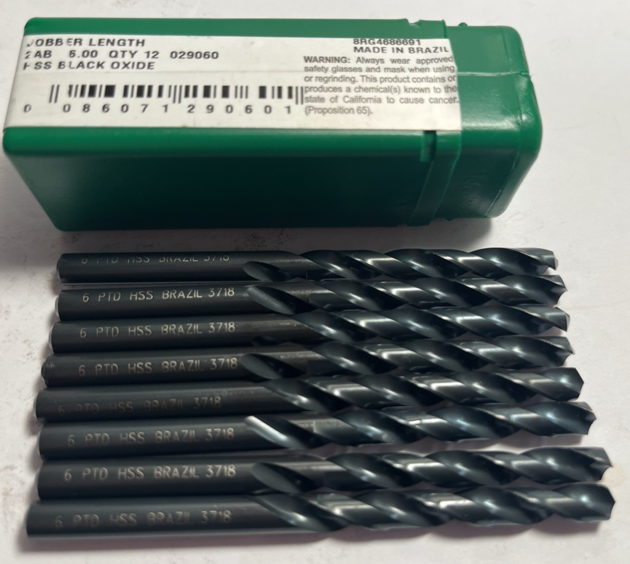 Precision 029060 Jobber Length 2AB 6.00 HSS Black Oxide Quantity 8