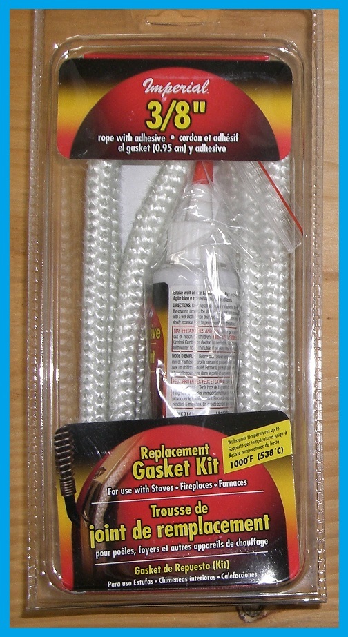 IMPERIAL GA0187 Replacement Wood Stove Gasket Kit 3/8" x 6' with Glue Fiberglass