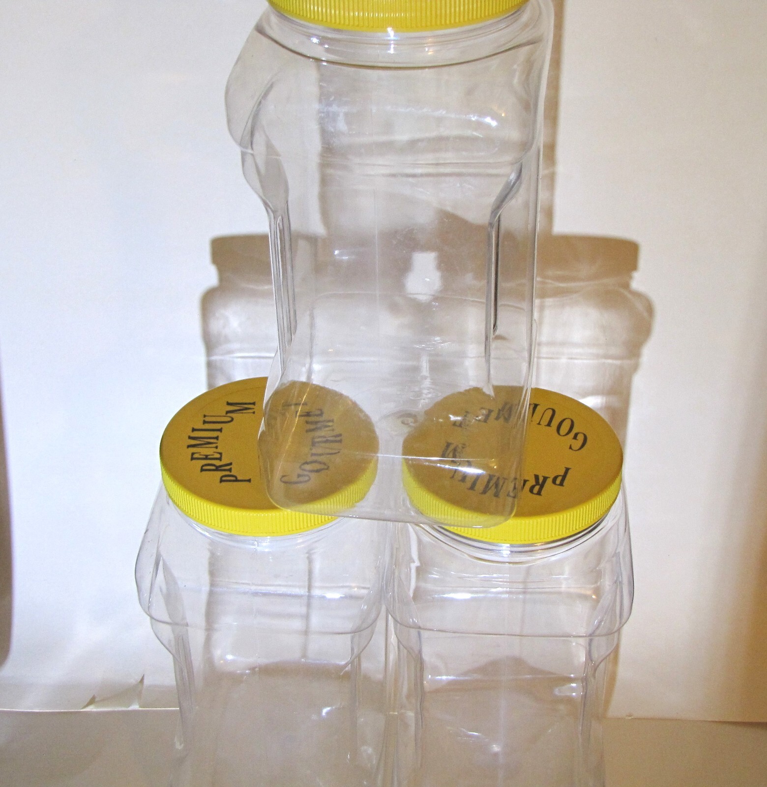 3 Large Clear Containers Lot Handle Camper Storage Craft Garage Screw Lids 96 oz