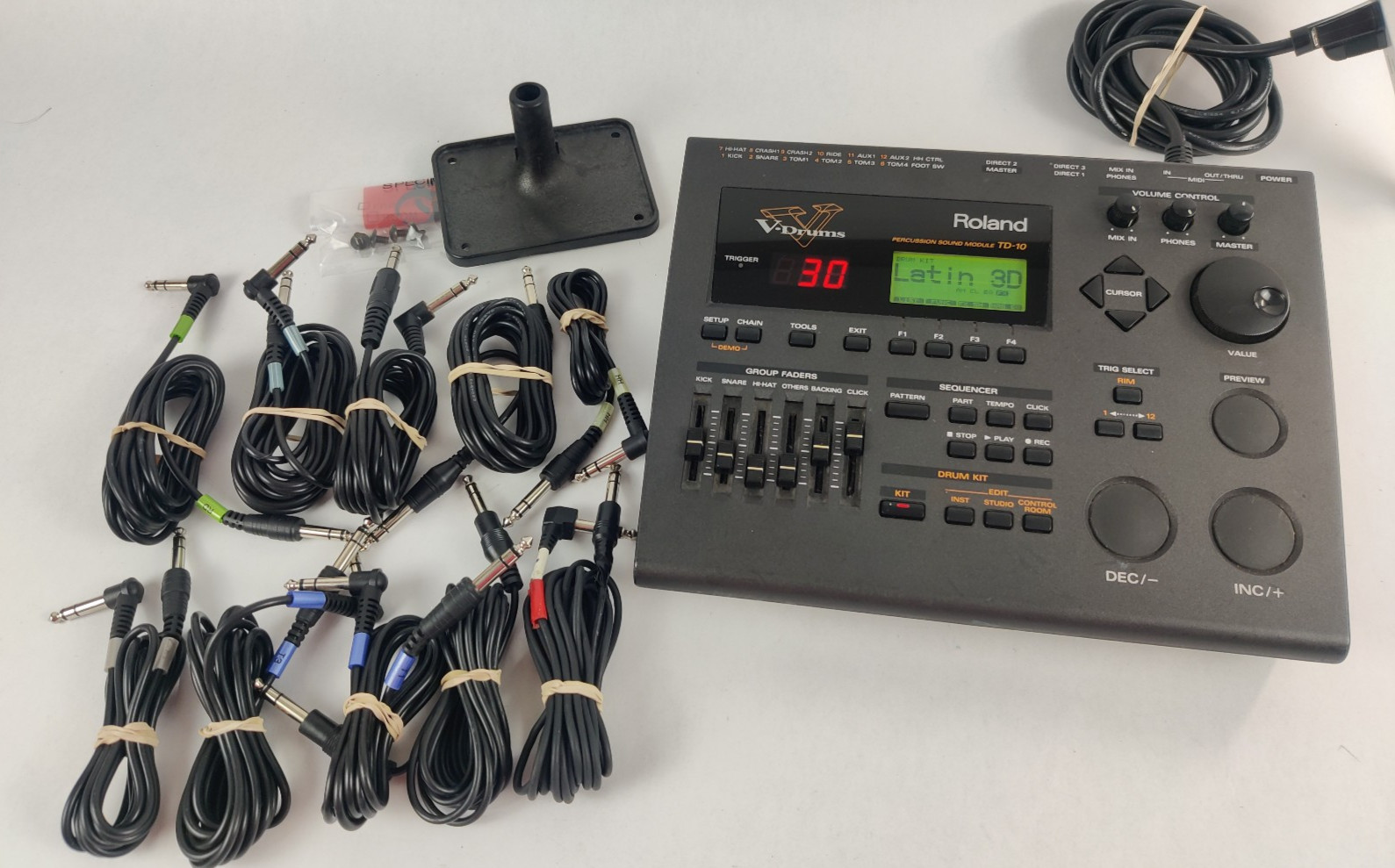Roland TD-10 V-Drums Percussion Sound Module With Mount And Cables