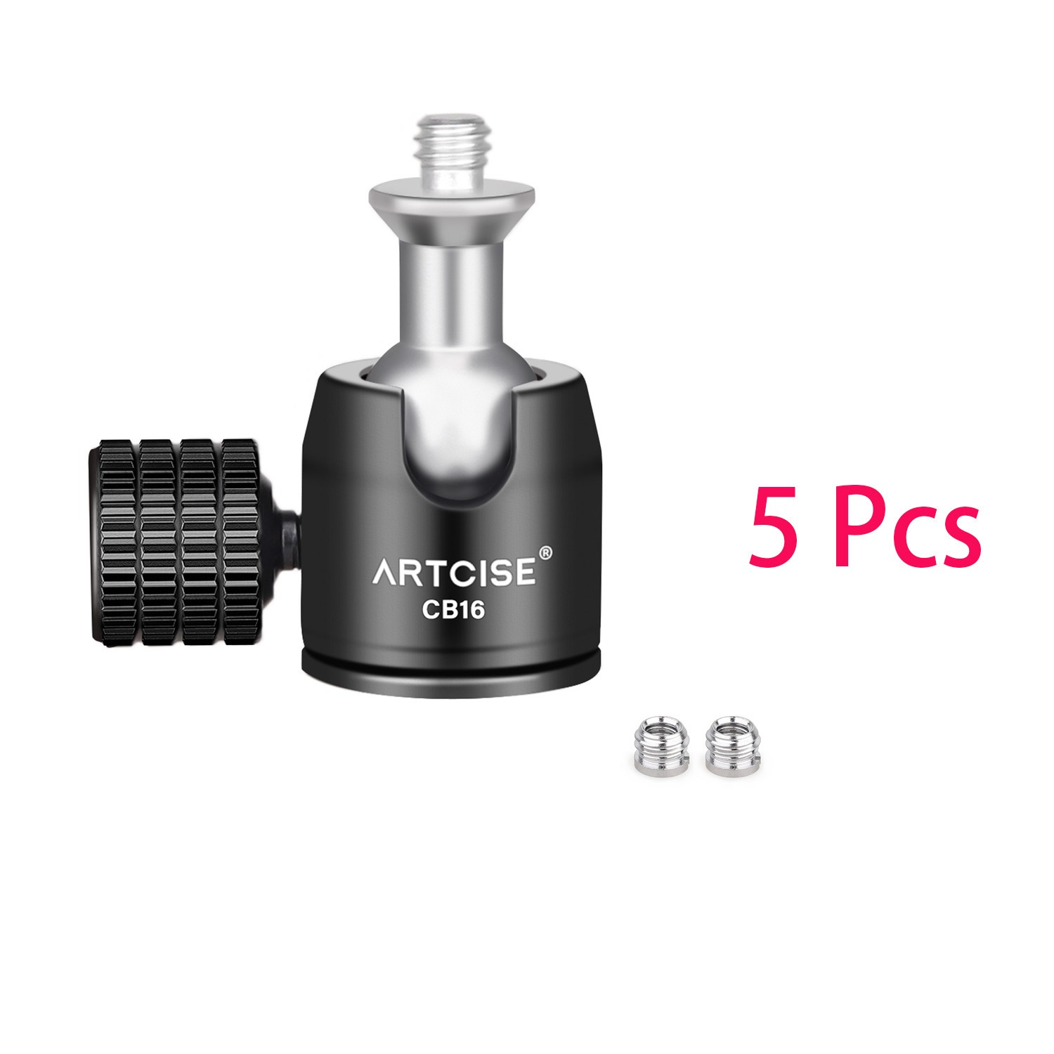 5X Mini Ball Head CNC Metal Low Profile Tripod Head 3/8''  Camera Tripod Head