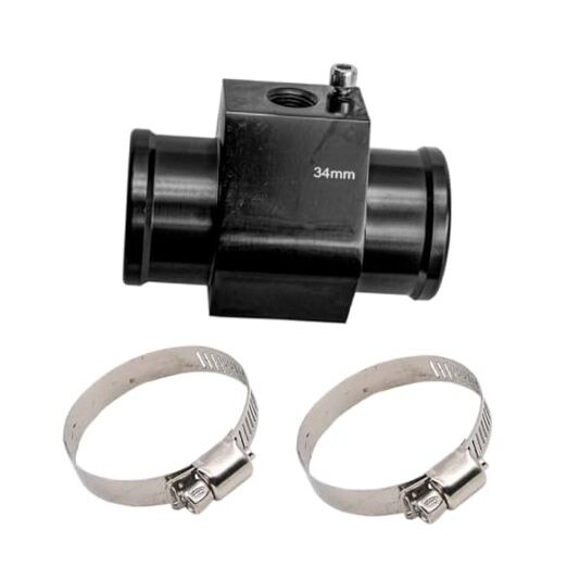 3PCS Auto Water Temp Joint Pipe, Aluminum Sensor Gauge Radiator Hose 34MM
