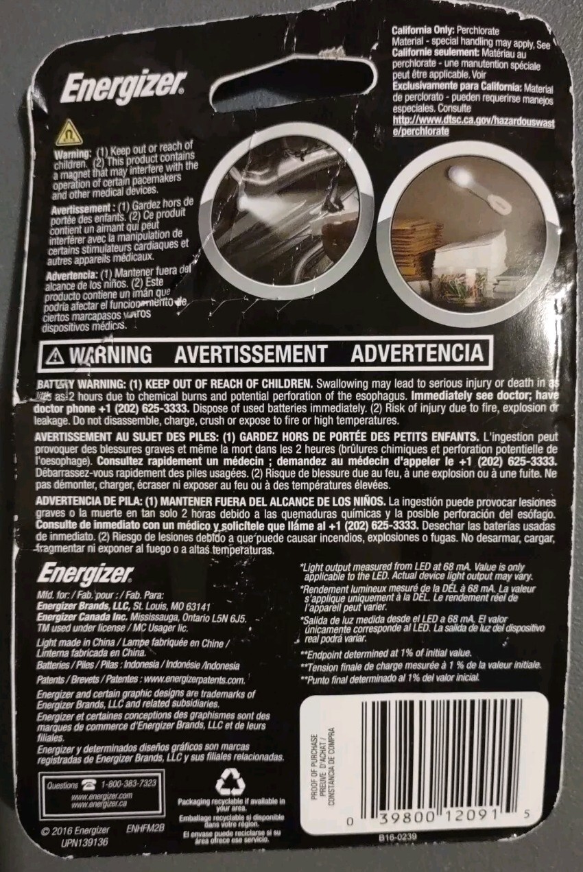 Energizer Magnet Reading Light Clip On