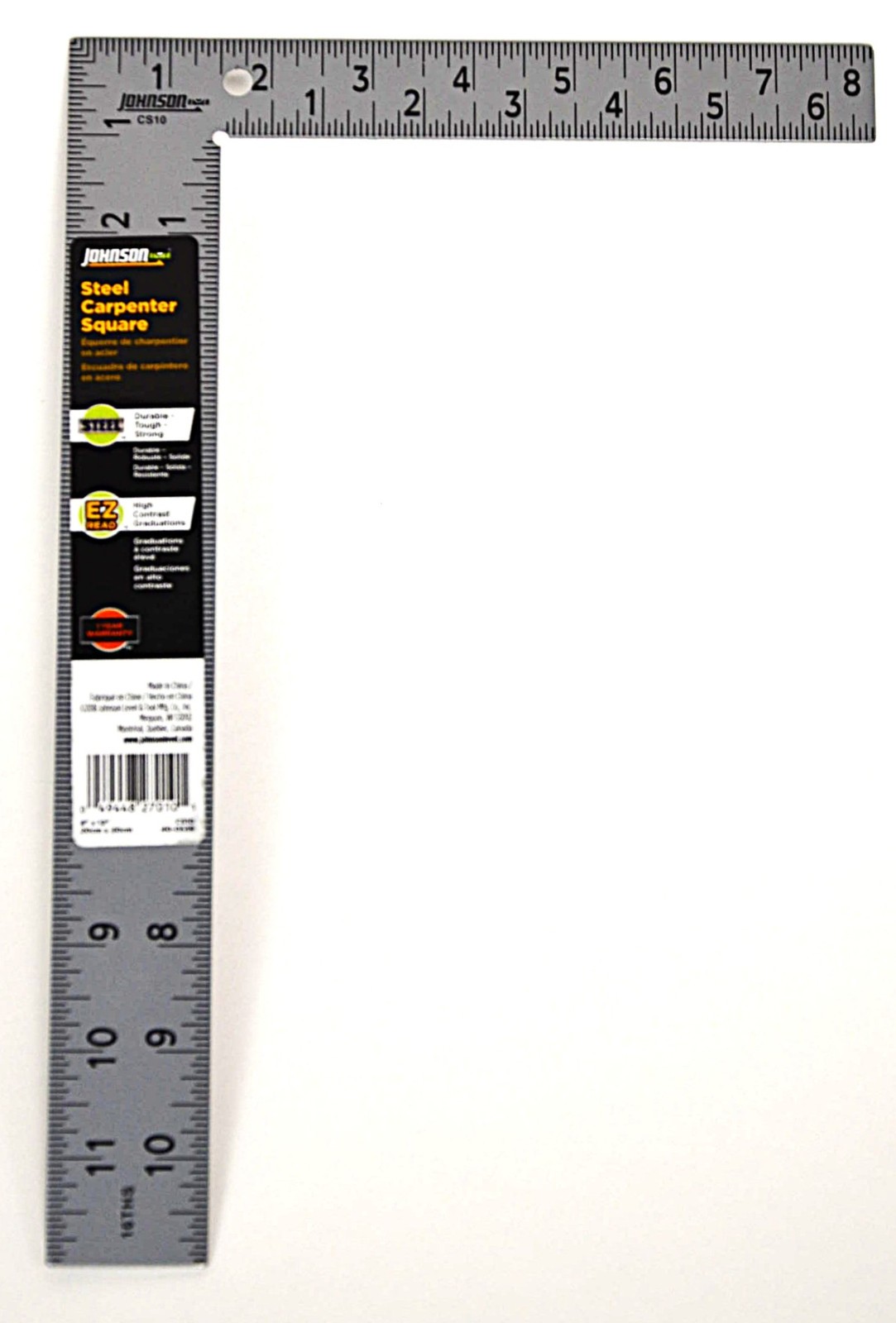 Johnson CS10 Professional Carpenter Square 8" x 12" Steel Framing / Layout