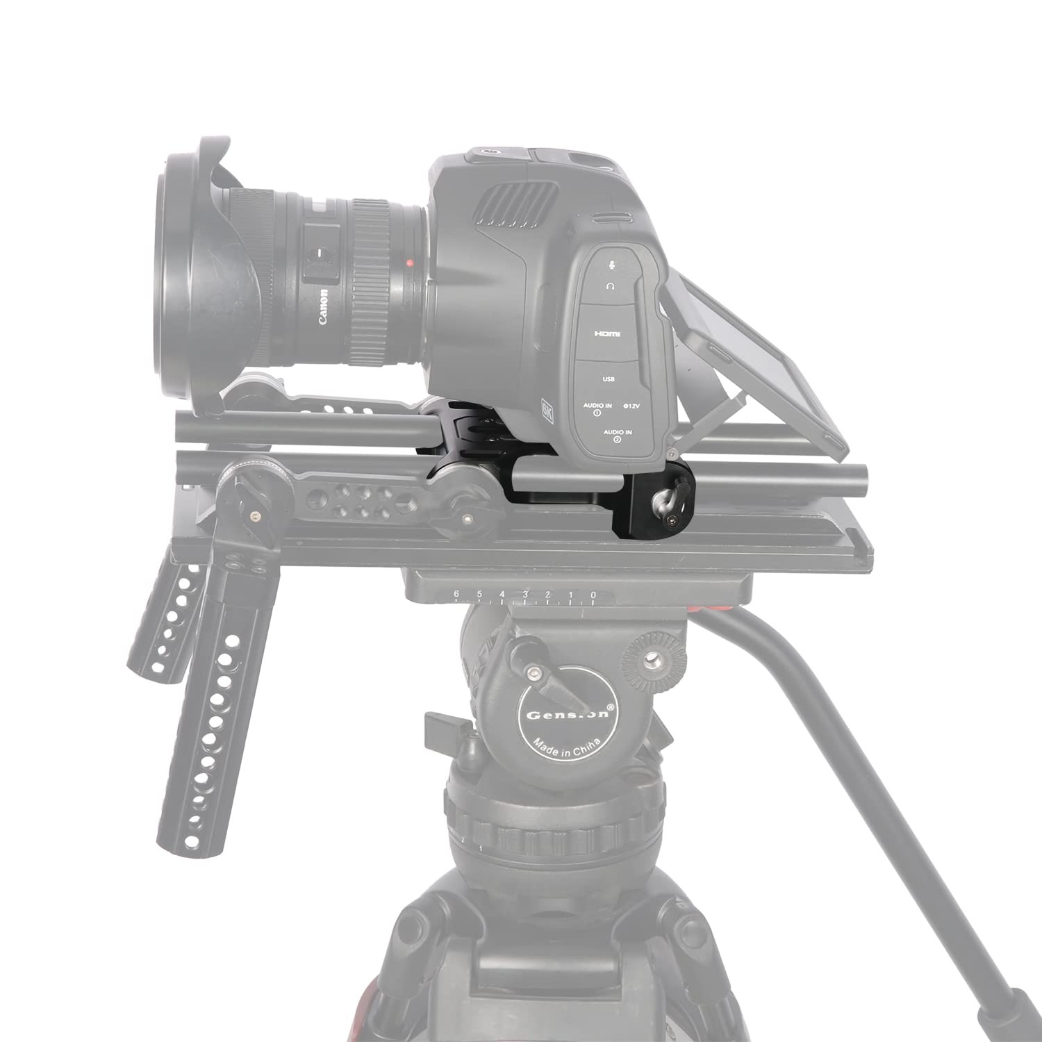 NICEYRIG Rosette Mount 15mm Rod Basic Base Plate for ARRI Dovetail, Black