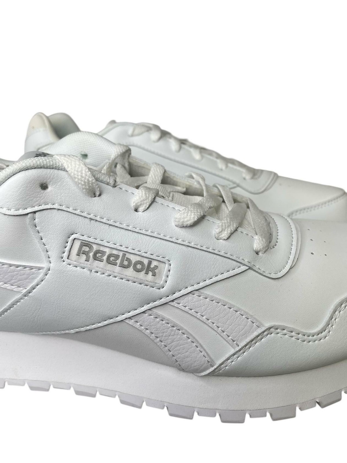 Reebok Men Running Sneaker 100223327 Glide Wide White Cold Grey Size 15 4E