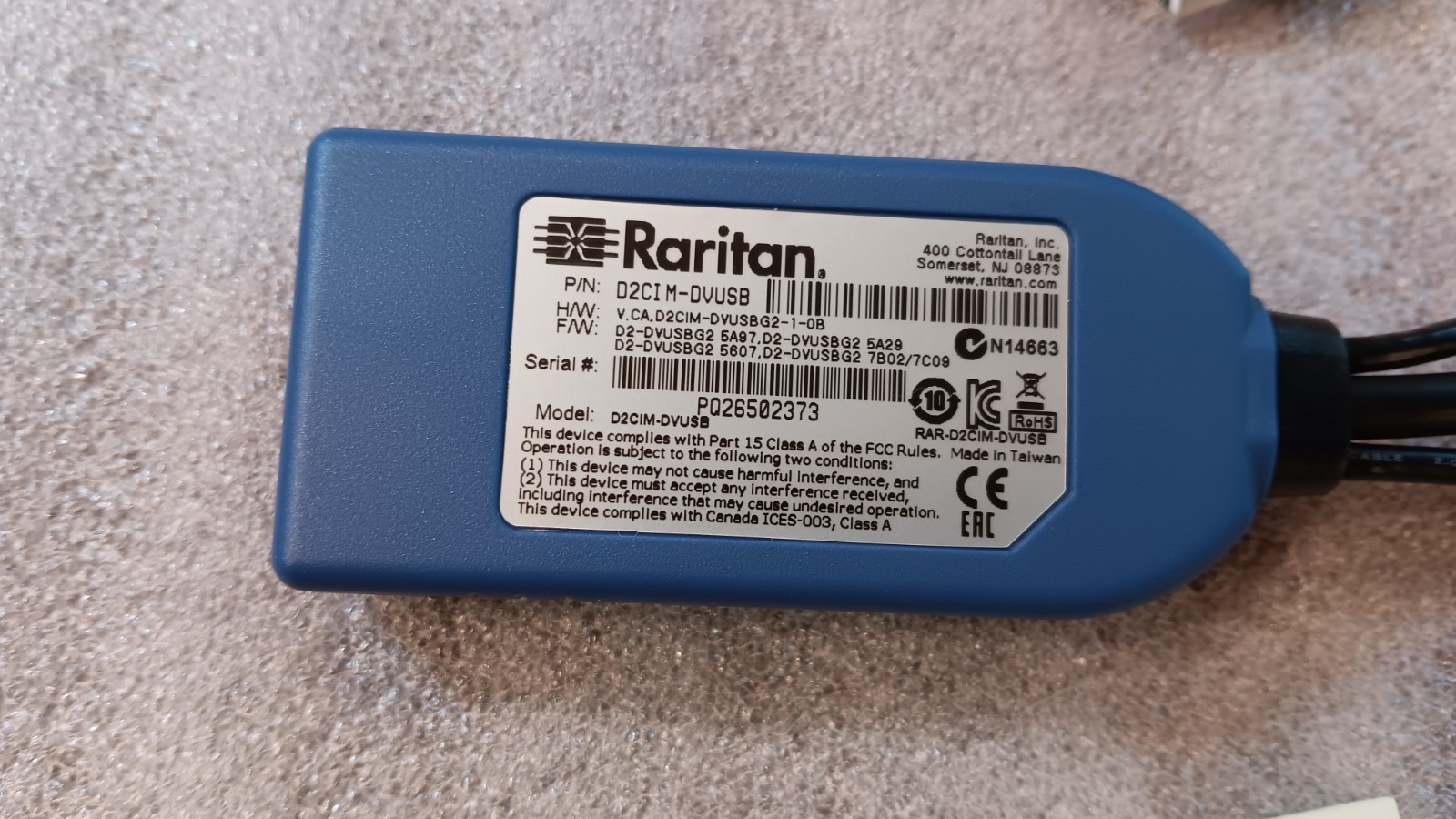 NEW Raritan D2CIM-DVUSB Dual-USB VGA CIM Cable for Dominion KX II/III
