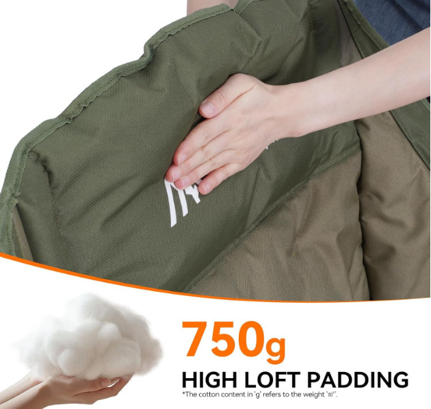 Oversized Camping Chair Padded Heavy Duty Foldable Cooler Bag Cup Holder 450lb
