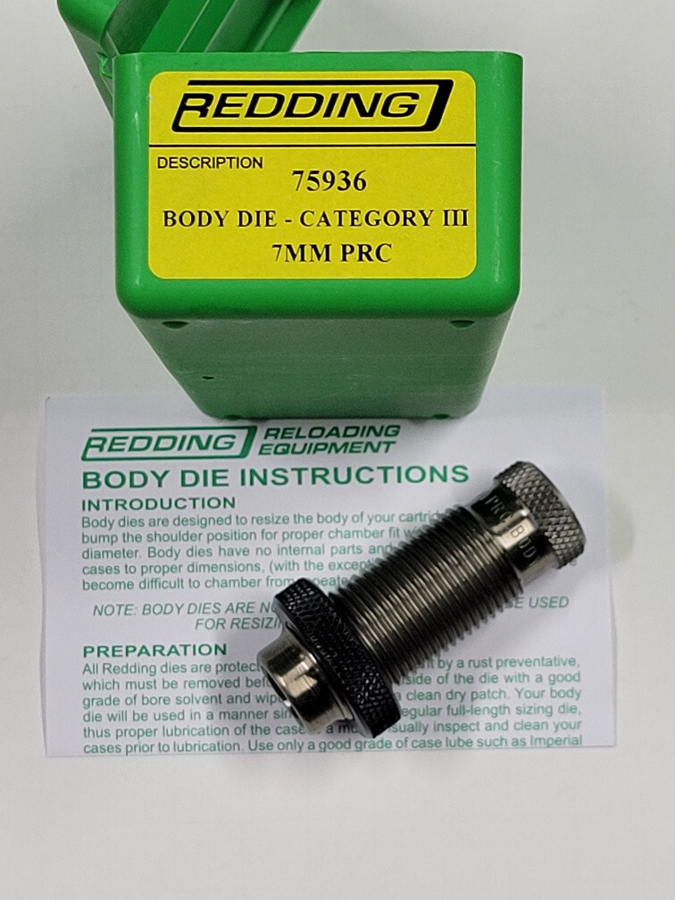 75936 REDDING BODY SIZING DIE - 7MM PRC - NEW IN PACKAGE - FREE SHIP