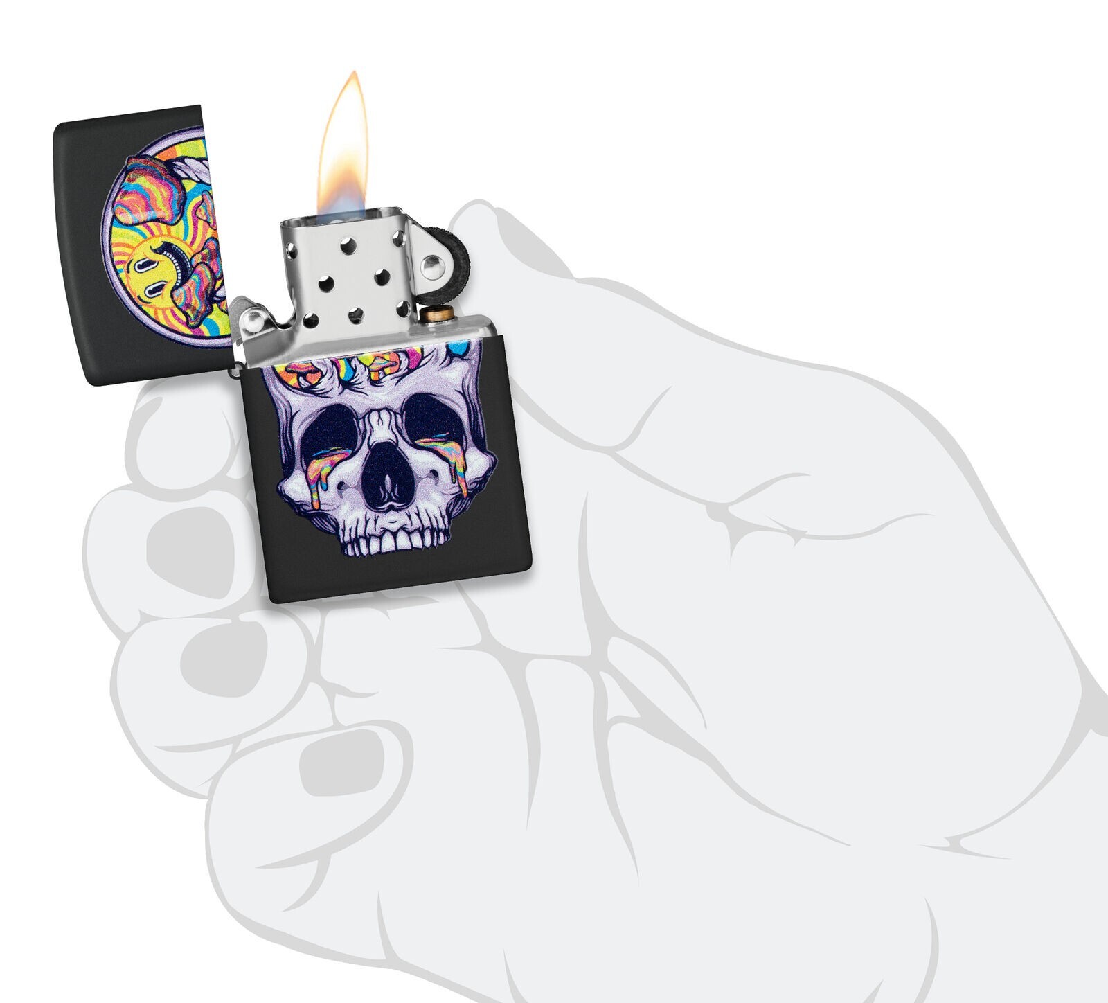 Zippo Skull Moon Design Black Matte 48737