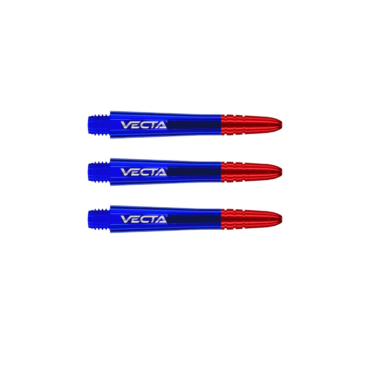 SHORT BLUE RED TOP  WINMAU VECTA DART SHAFTS  NYLON BODY & ALUMINUM TOP