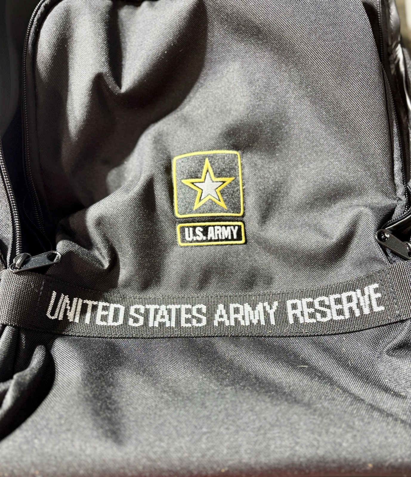 US Army Reserves Black Backpack Upright Luggage Wheeled Rolling Bag Backpack