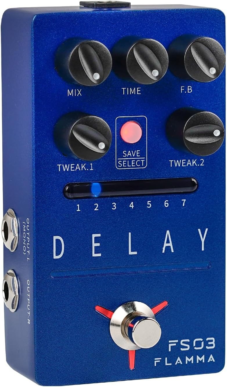 FS03 Electric Guitar Delay Effects Pedal with Looper Stereo Digital Sound 6 Dela