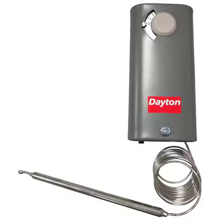 Dayton 6Edy7 Line Voltage Mechanical Thermostat, Heat Or Cool, -30 To 90F,