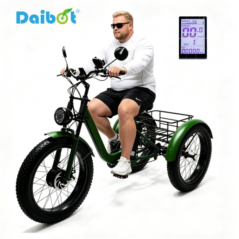Daibot 24" Fat Tire Mobility Trike 750W For Adults All Terrain Shopping Travel