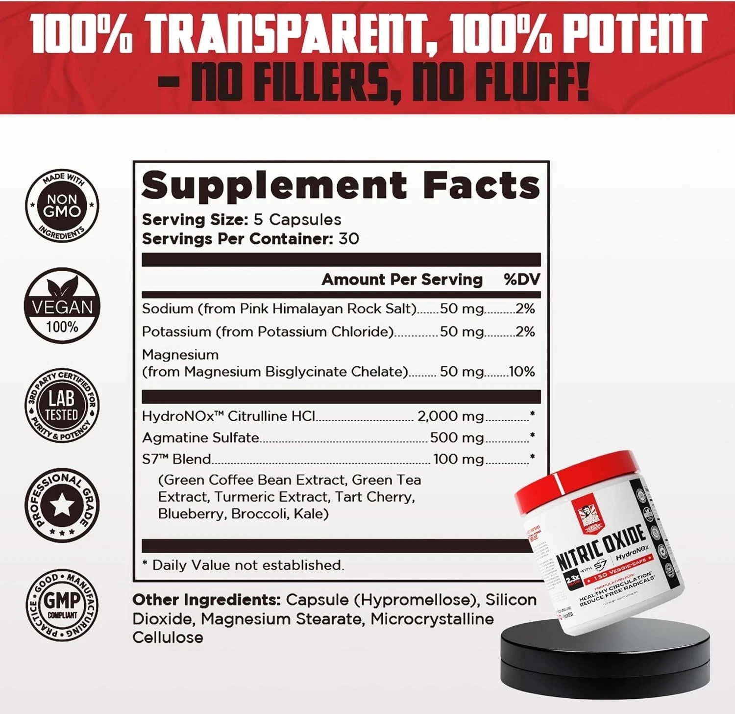 Old School Labs Nitric Oxide 150 Capsules Pre-workout Supplement with HydroNOx