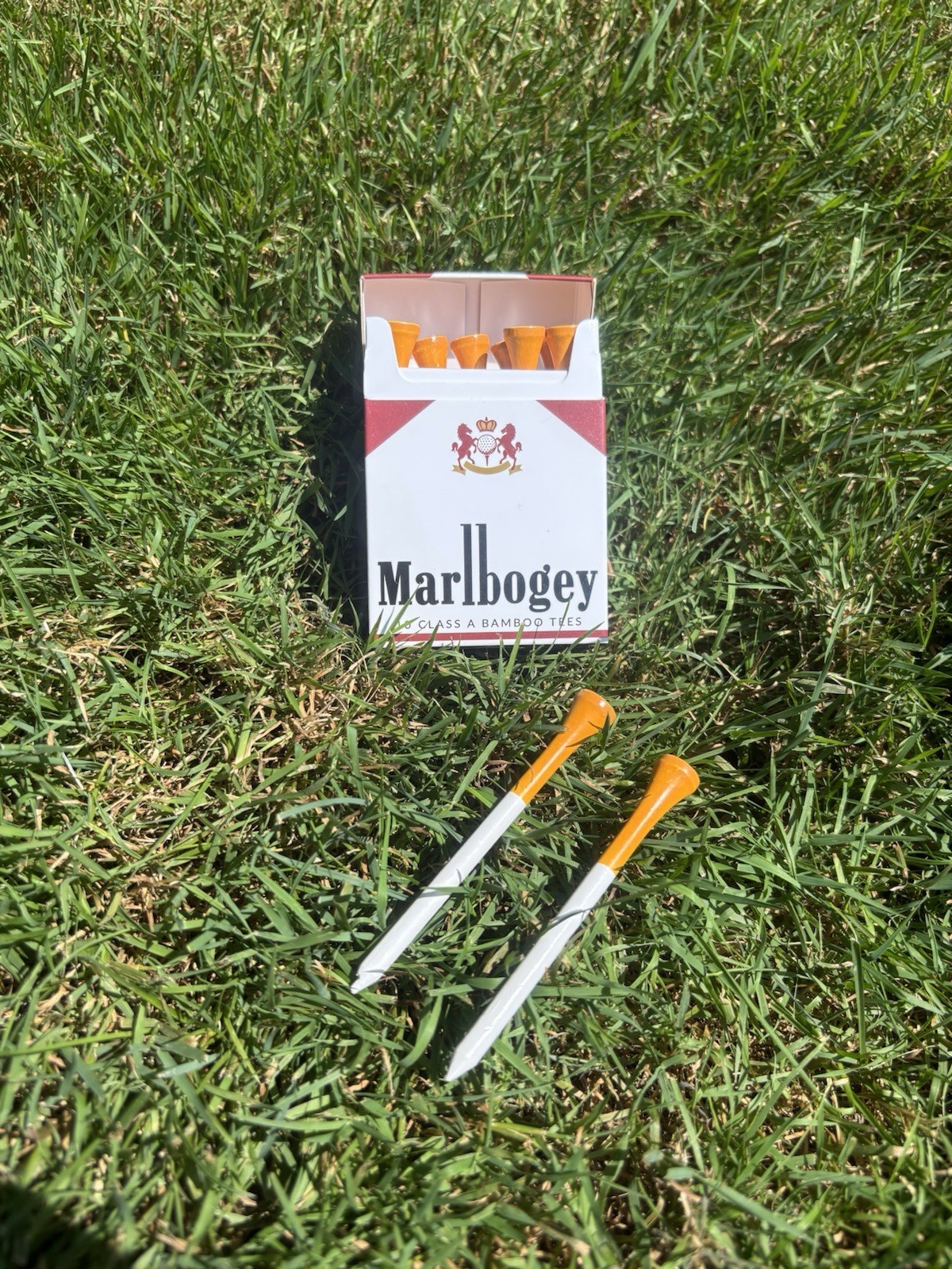 Marlbogey Novelty Bamboo Golf tees Carton Of 10