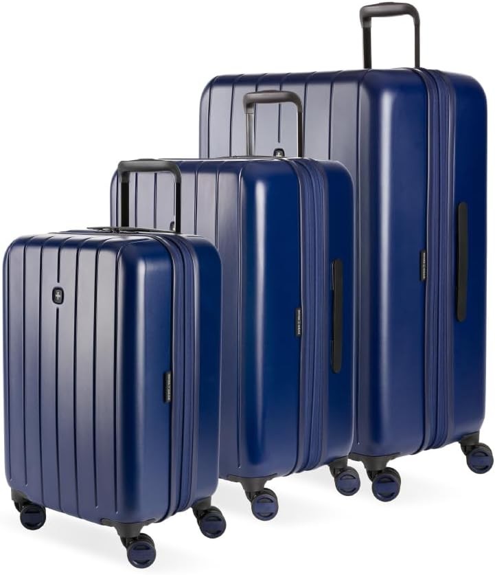SwissGear Wanderlust Pro Lightweight Expandable Spinner, Navy, 3 Pcs(20/24/28)