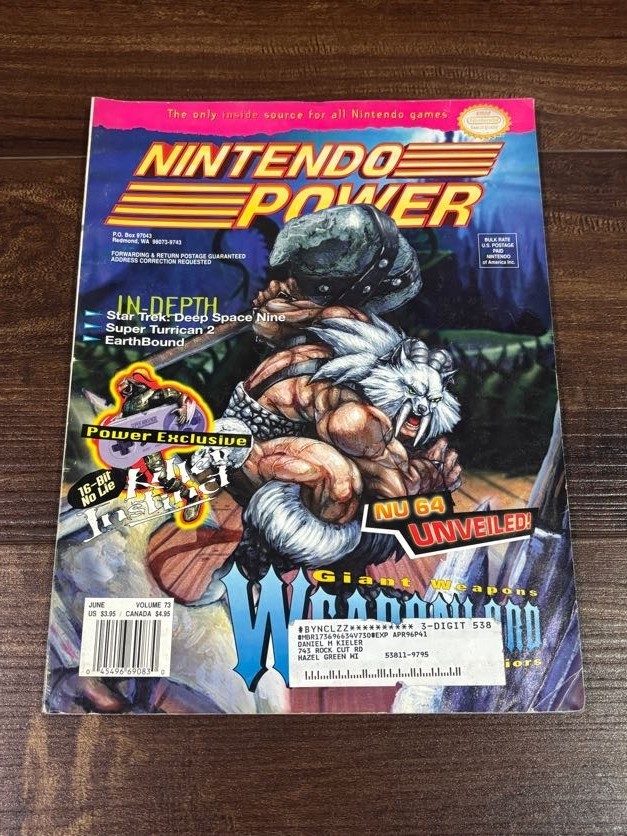 Nintendo Power Magazine Volume 73 June 1995 Weaponlord Killer Instinct