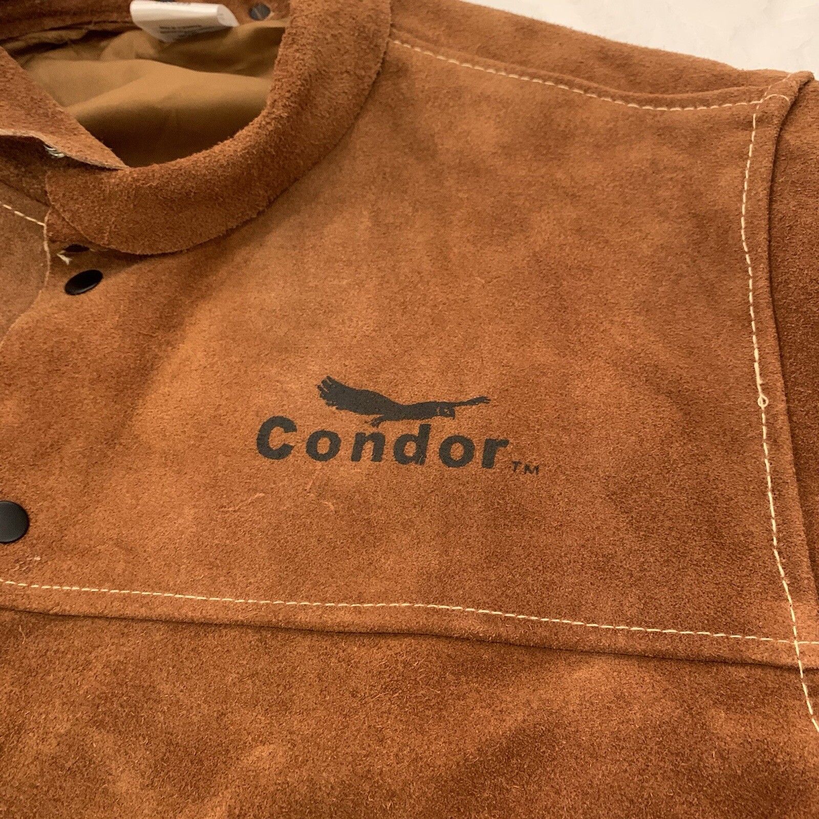 New- Condor 2Ag83 Welding Jacket, Brown, Leather, Xl