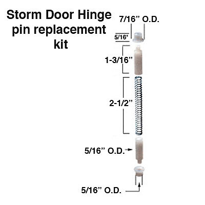Hinge Pin and Bushings Kit, Storm / Screen Door - White