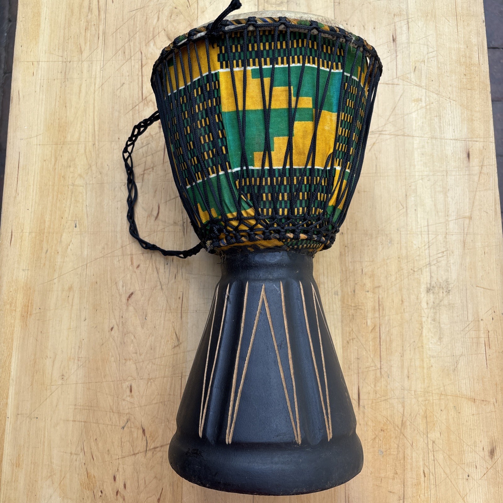 Vintage Djembe 15” Tall. Diameter 8”. HAND MADE