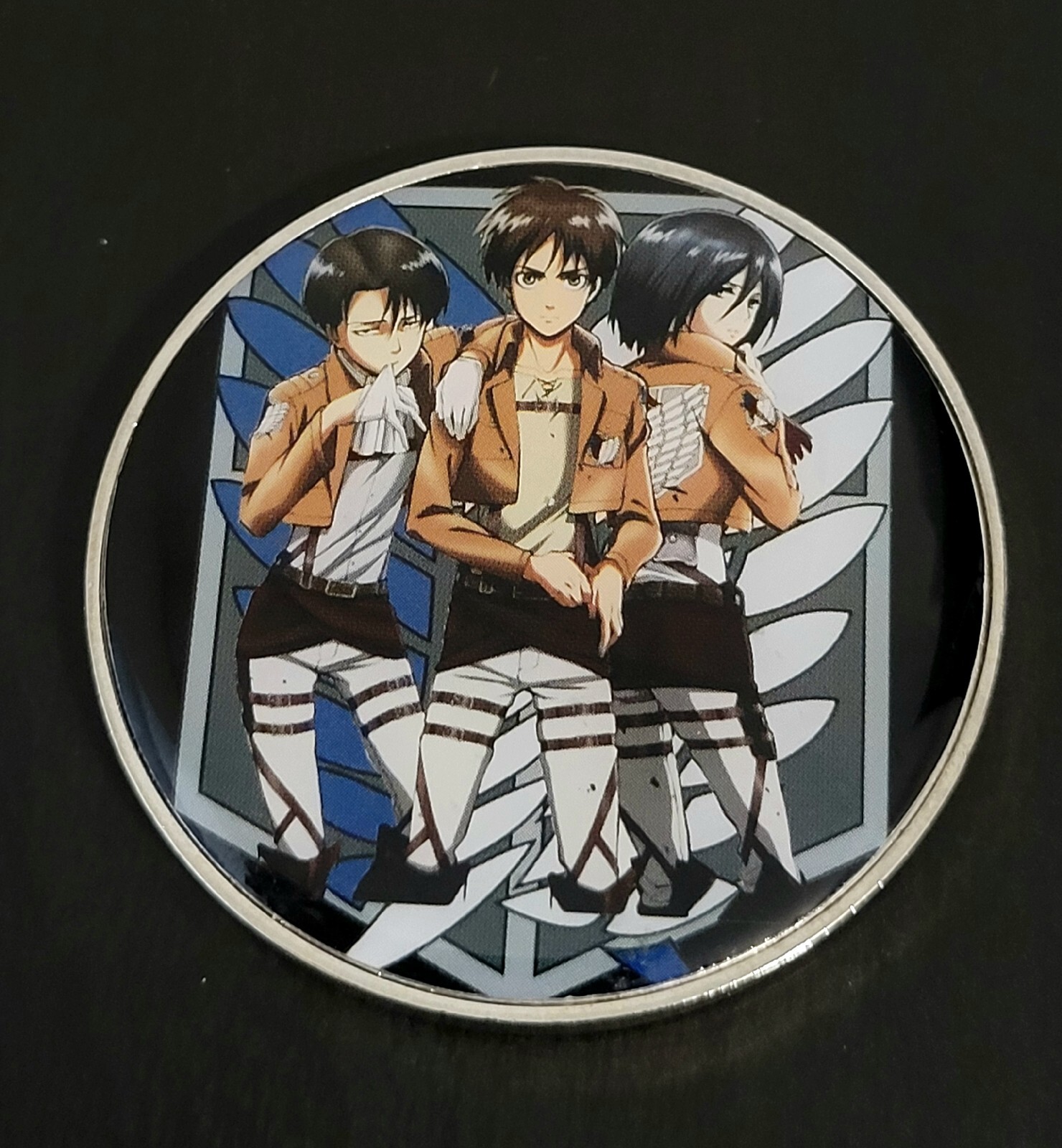 ATTACK ON TITAN Metal Collectible Coin - Eren Yeager Levi Mikasa Ackerman AOT