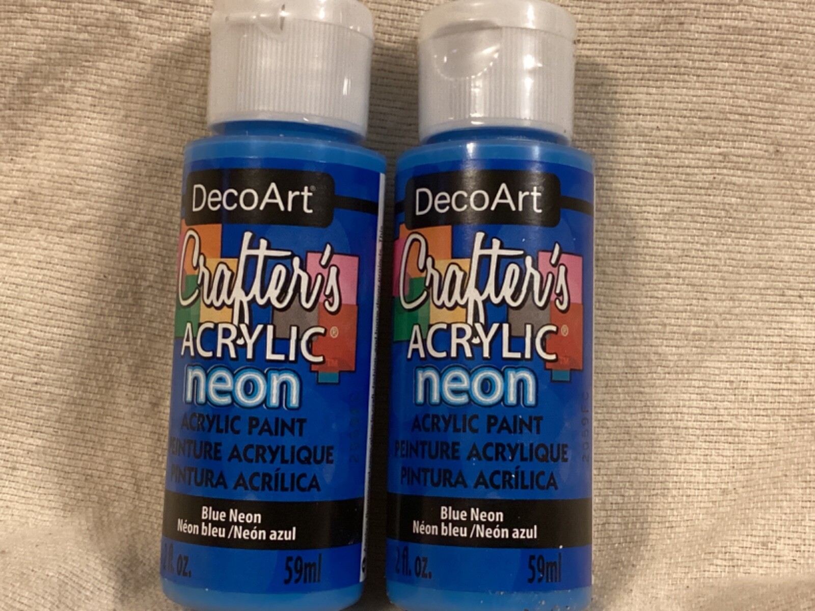 (2) Crafter's Acrylic All-Purpose Paint 2oz-Blue Neon, DCA-133