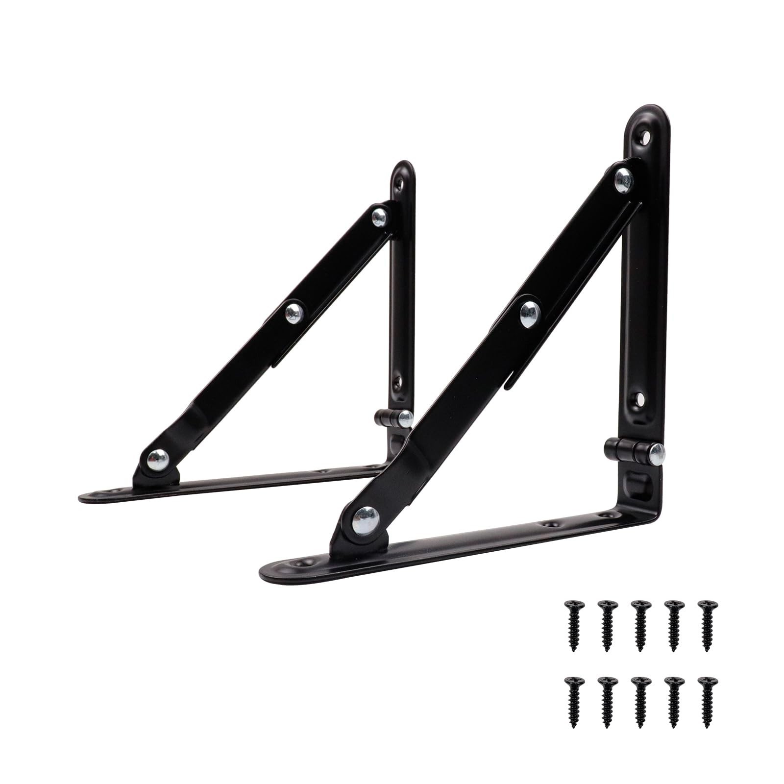 2pcs Folding Shelf Bracket 5.91 Inch, Heavy Duty Collapsible Shelf Brackets, ...