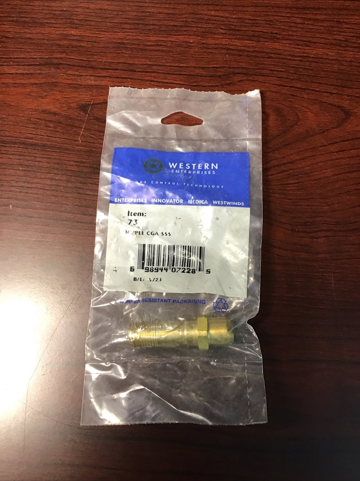 Western Enterprise Item:73 Nipple CGA 555 B/L: 5723