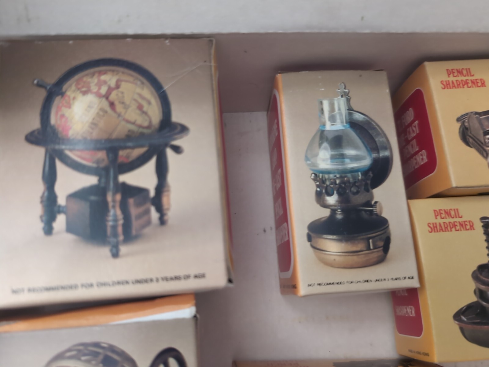 Case Die Cast Pencil Sharpener Collection Antique Miniatures New