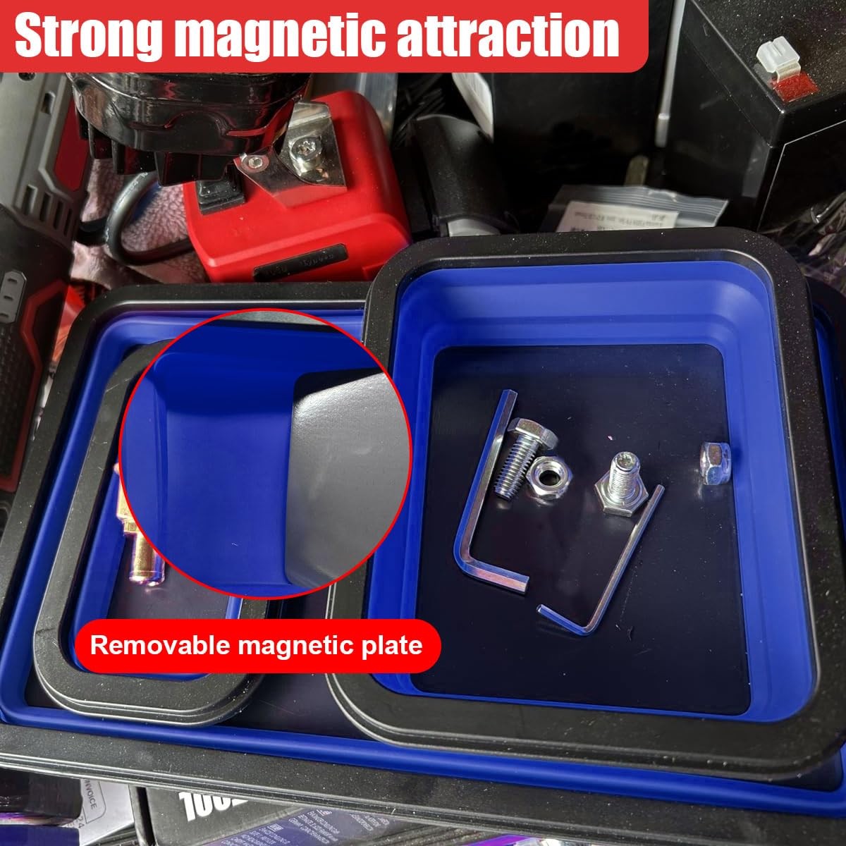 3PCS Collapsible Magnetic Parts Tray Set, Silicone Foldable Magnetic Tool Tra...