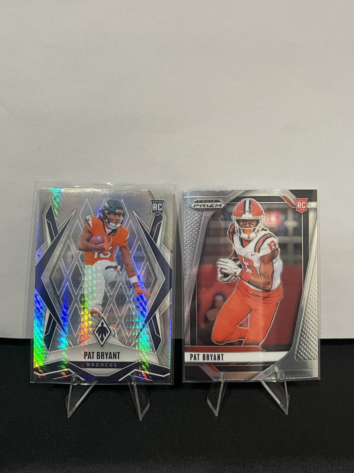 2025 Panini Broncos Pat Bryant Card Lot 2 (Phoenix Hyper, Prizm Draft Picks)