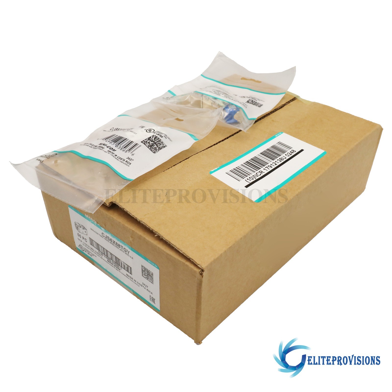 NEW 50PCS/Box Shielded Jack Module Fits For Mini-Com TX6A 10GIG CJS6X88TGY US