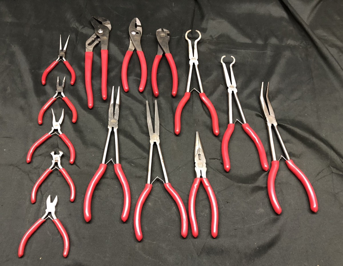 Mac Tools 14 Piece Pliers Set Long Reach Adjustable Red Handle (CLN073915)