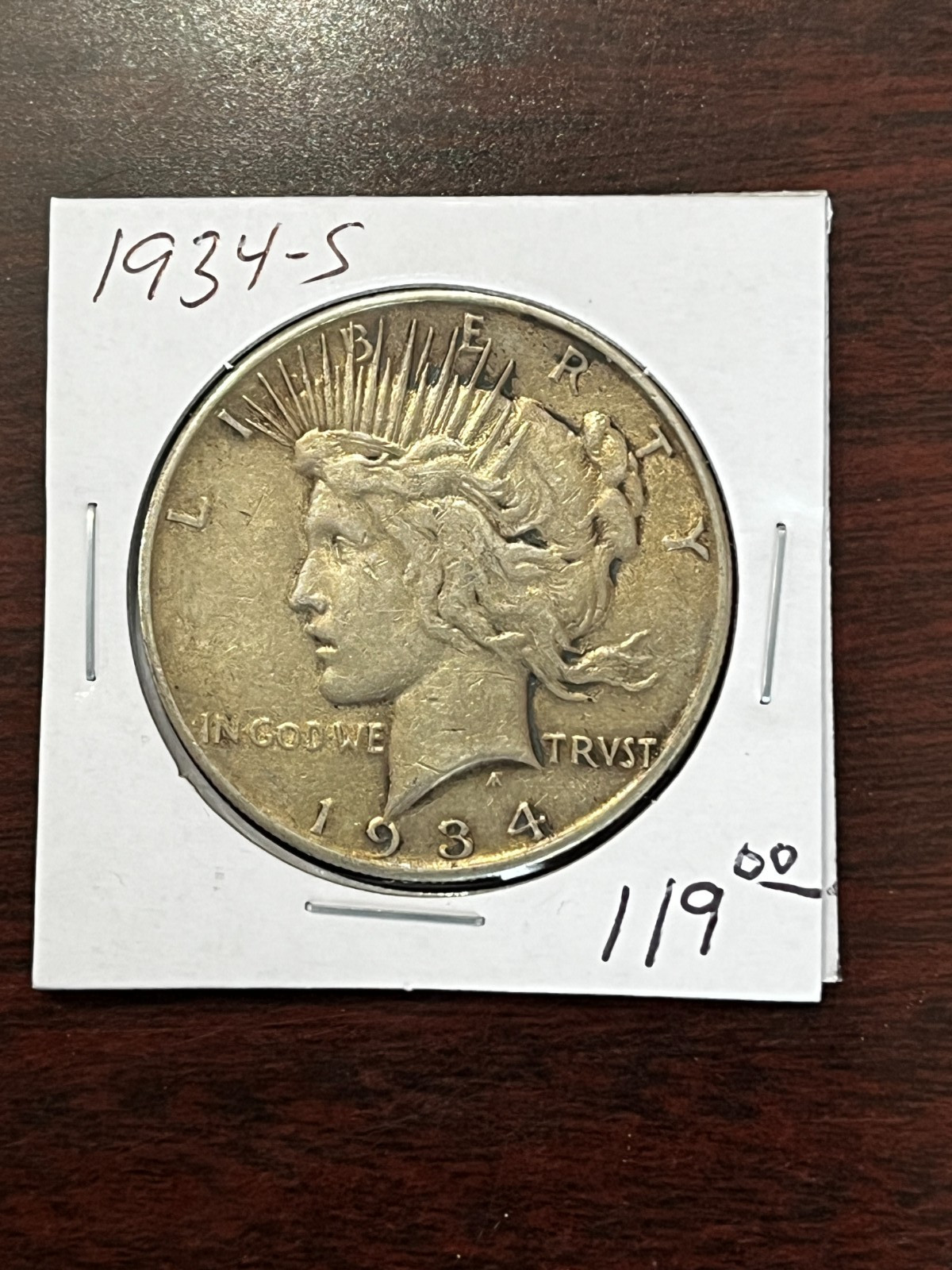1934-S Peace Dollar- VF/XF