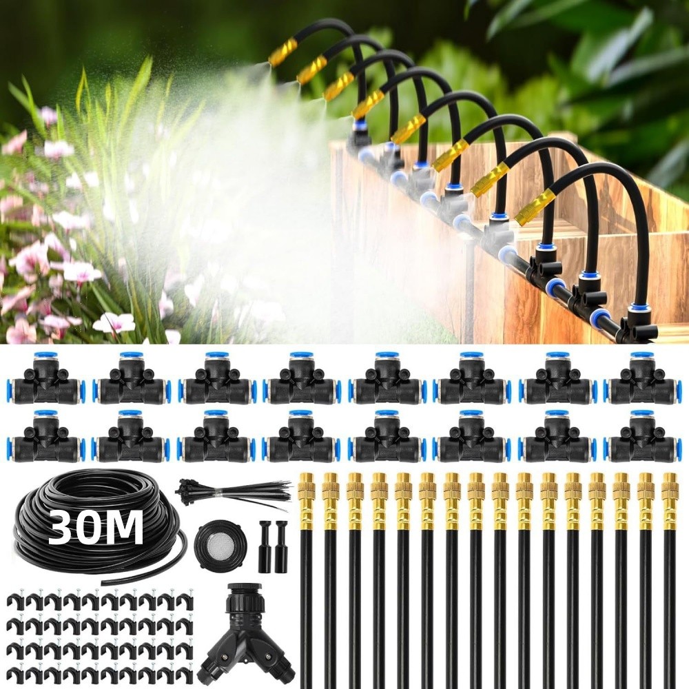 30M/100FT Automatic Drip Irrigation System Kit Garden Watering System Plants