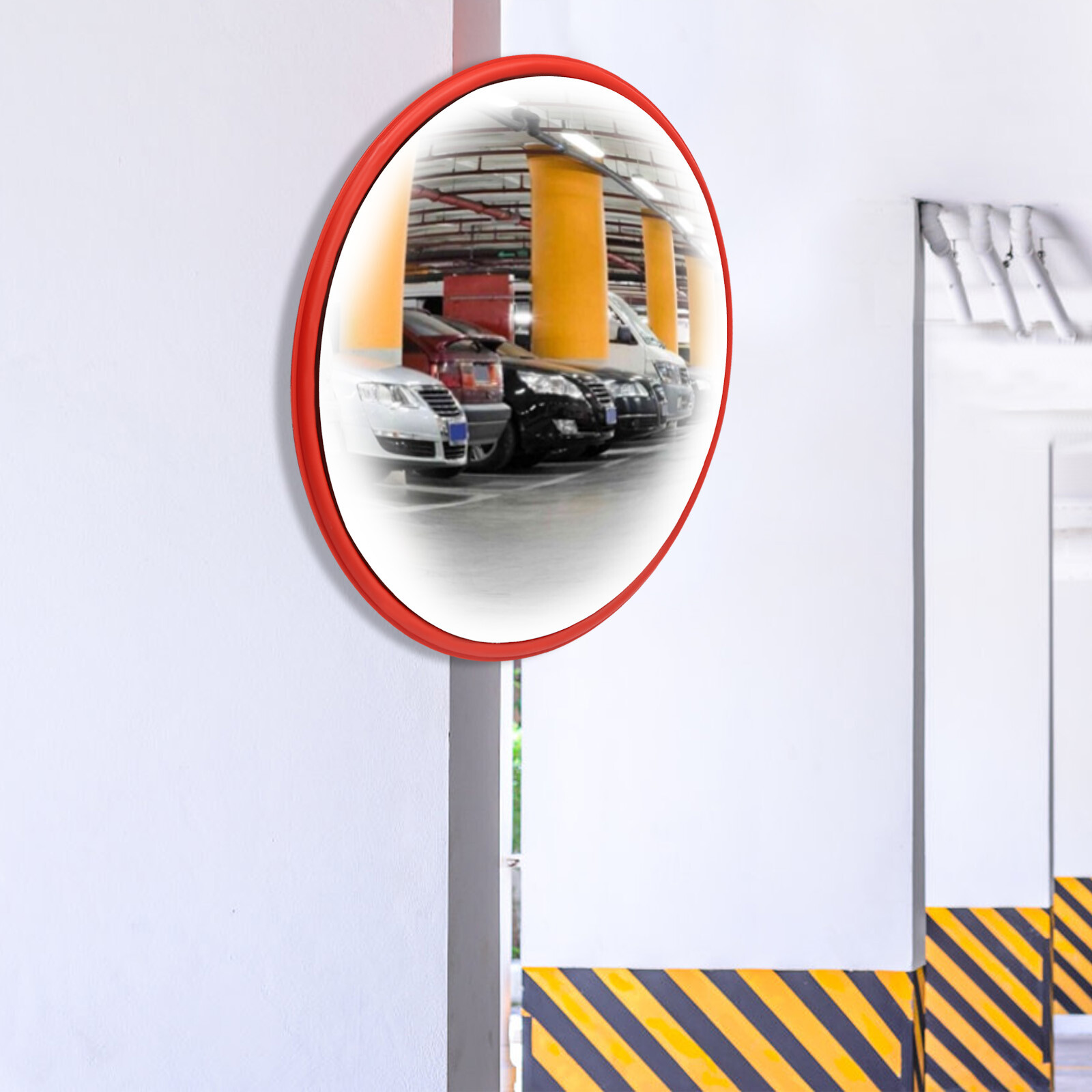 24 Inch Convex Traffic Mirror 230° Wide Angle For Driveway Garage Security