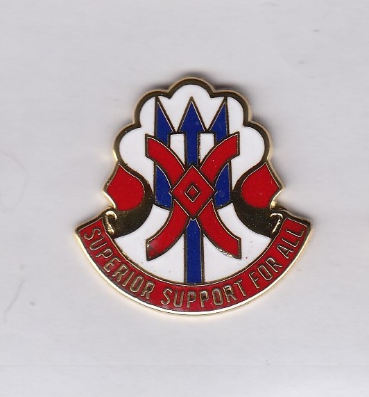 US Army 114th Support Group Supply Quartermaster QM crest DUI badge G-23