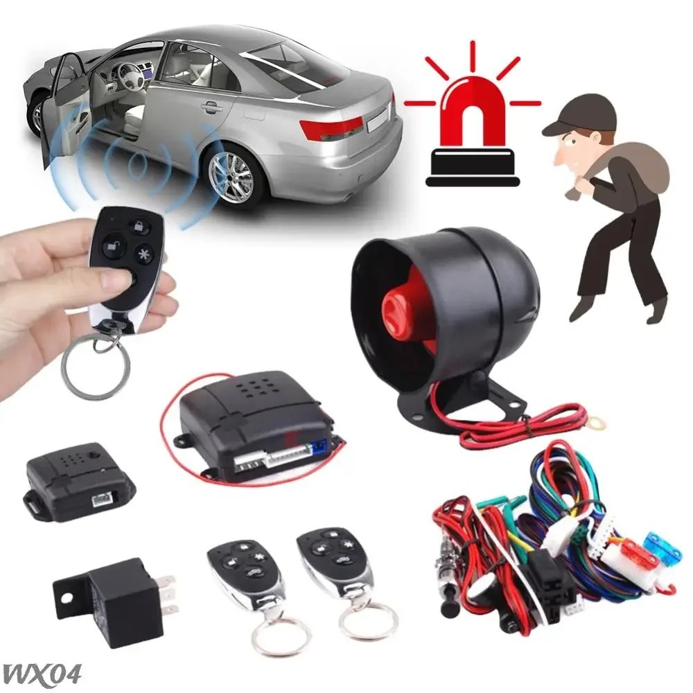 12V Universal Car Alarm System Security Vibration Alarm System W 2 Remote Contro