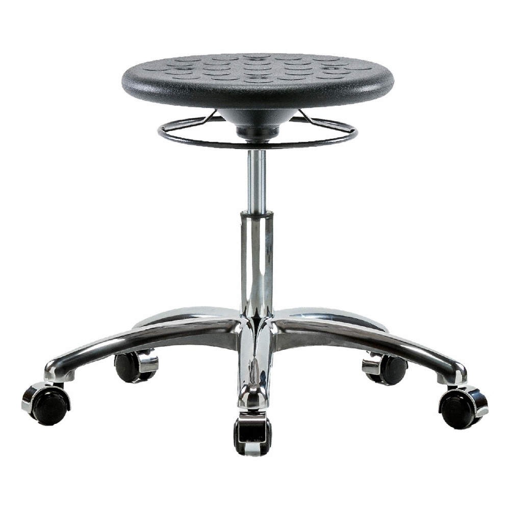 GRAINGER APPROVED  Cleanroom Polyurethane Stool,Black 797R22